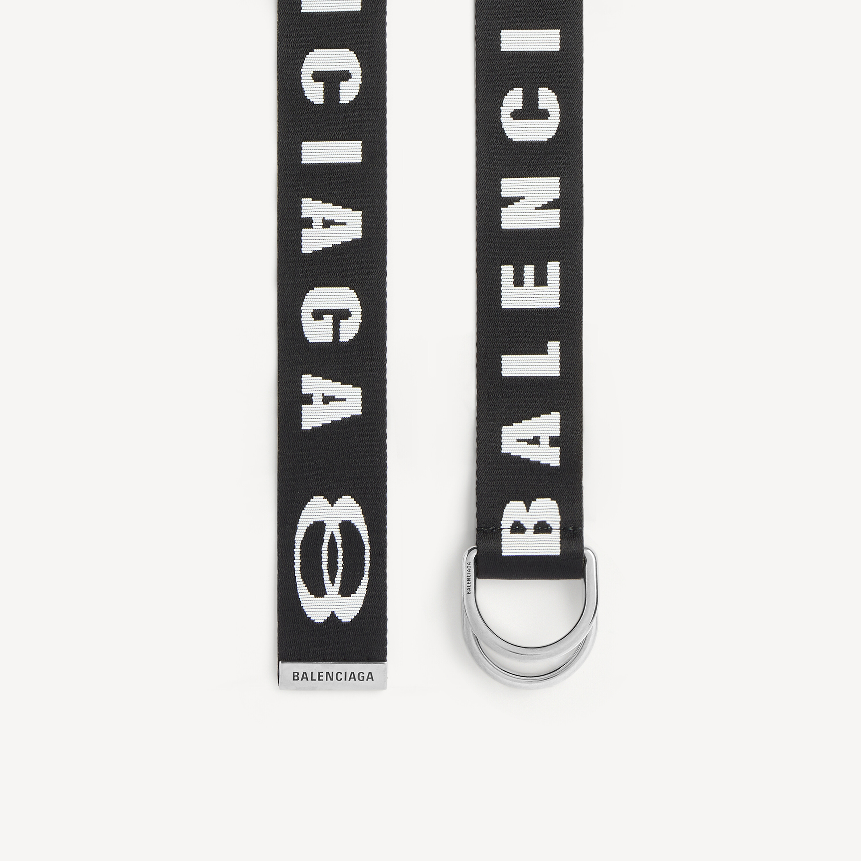 Men's D Ring Belt in Black/white