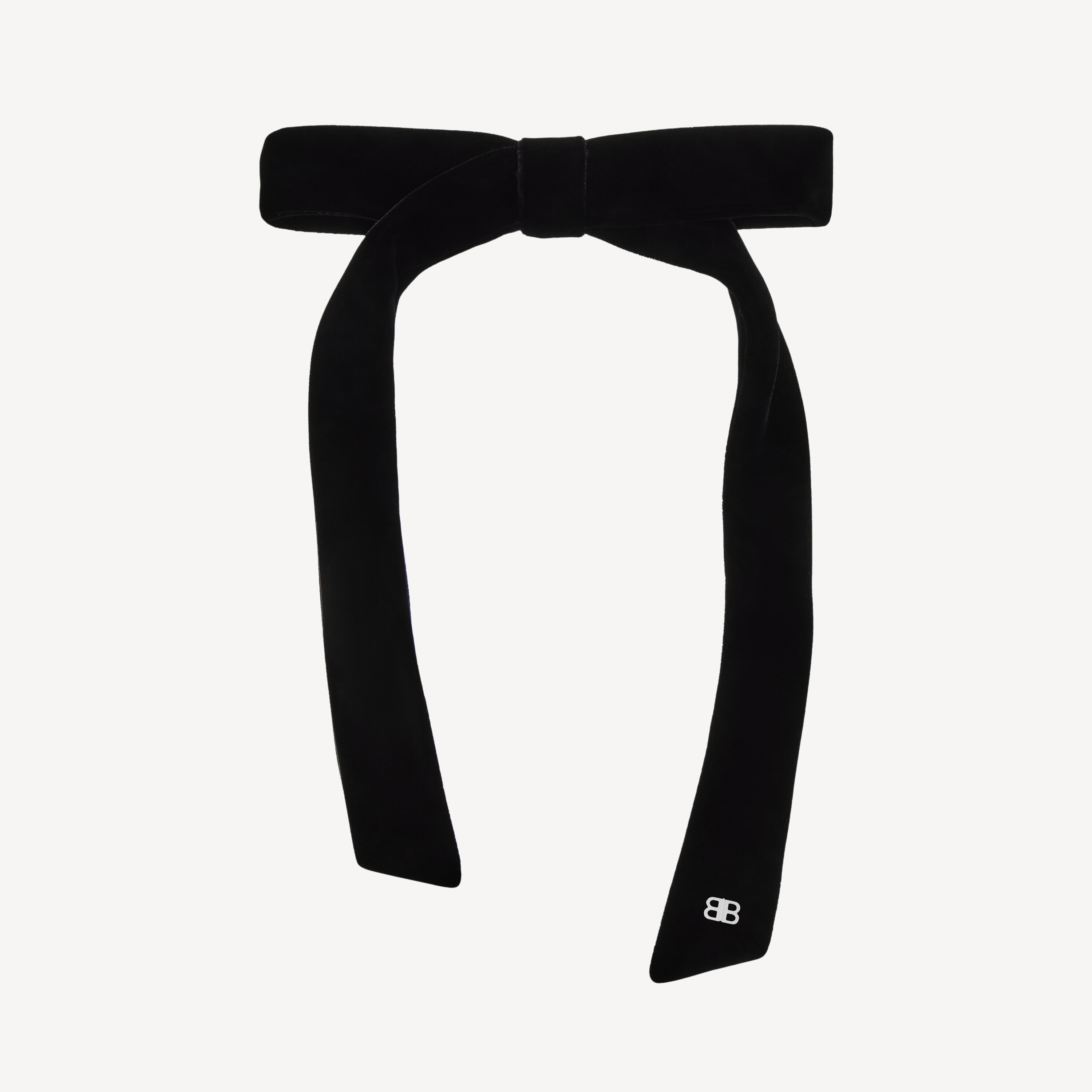 Women's Holli Thin Hair Bow in Black/shiny Silver