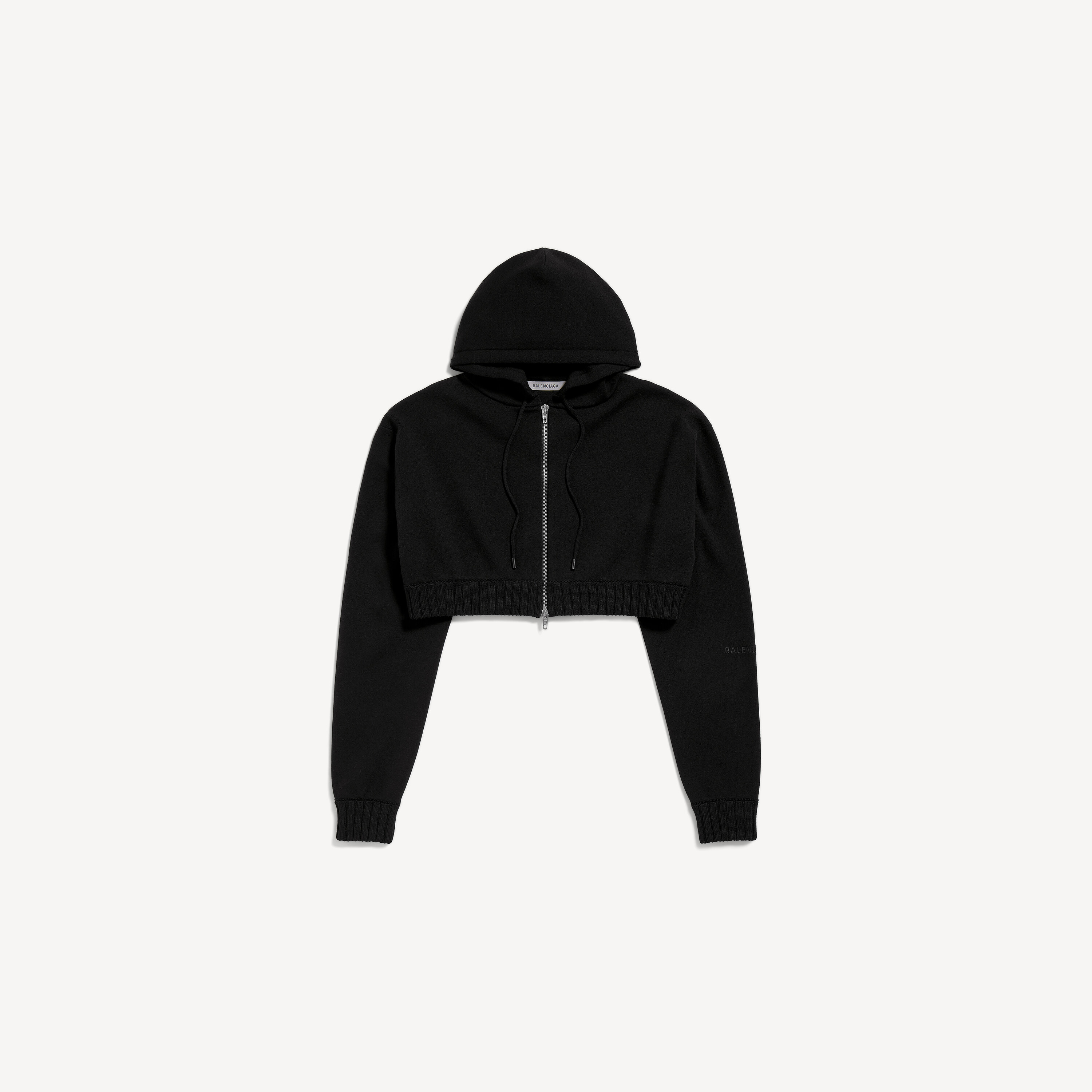 Techwear cropped zip-up hoodie