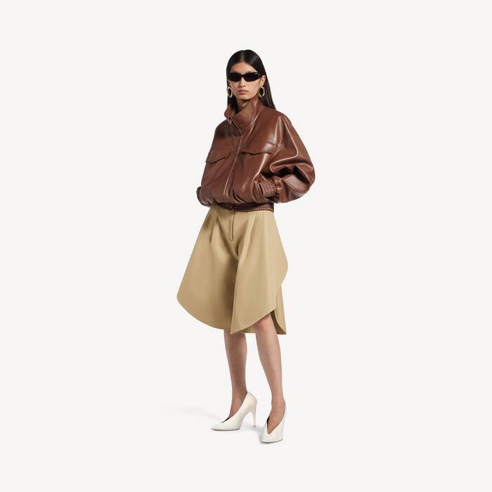Women's Tulip Bermuda in Camel - Women | Balenciaga Sweden EN - Image 1