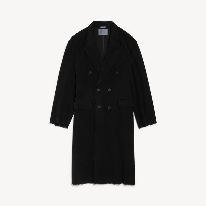 Manteau &Agrave; Bords Bruts pour Homme en Noir - Homme | Balenciaga France FR - Image 2