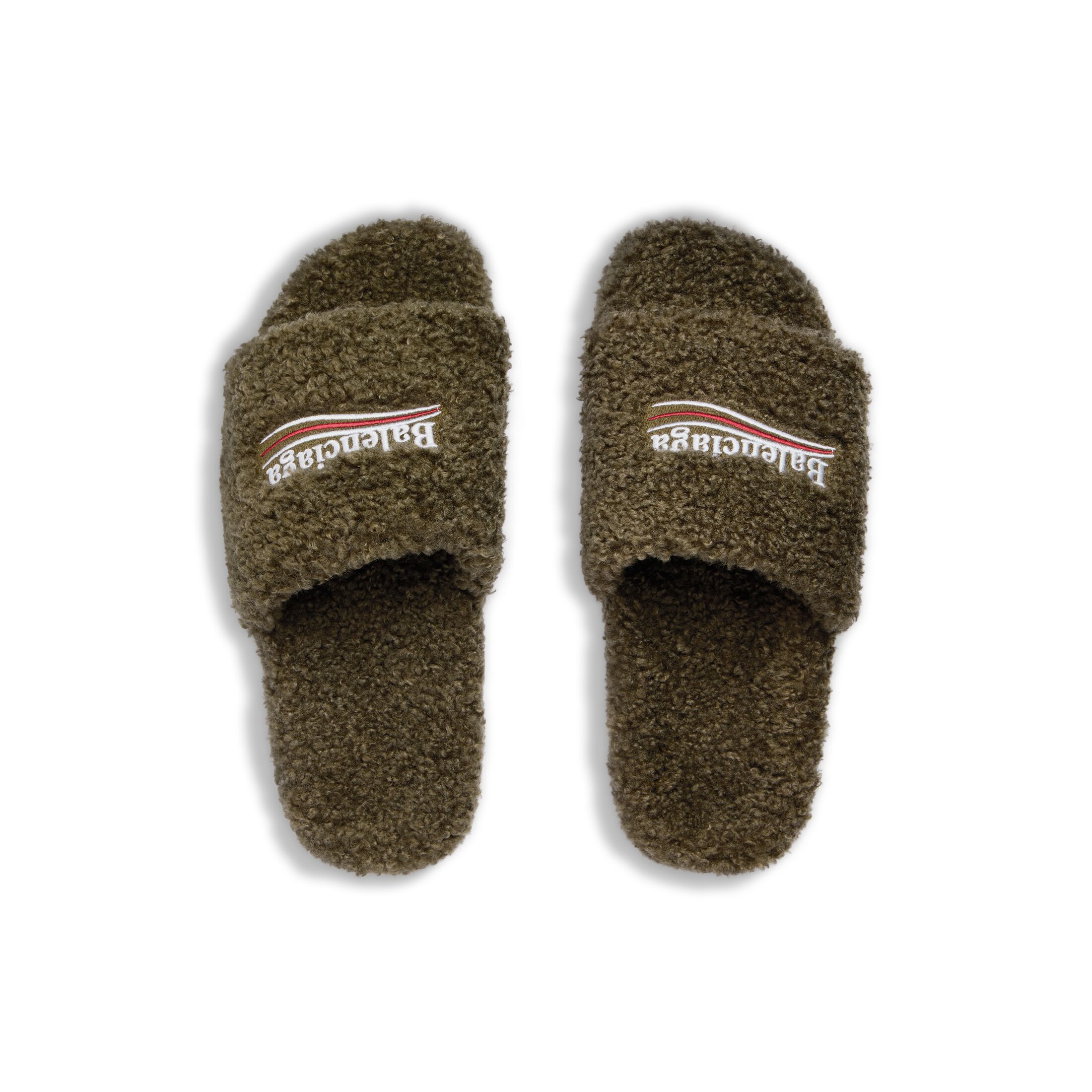 furry slide sandal