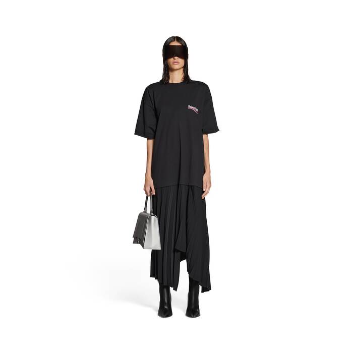political campaign pleated t-shirt dress