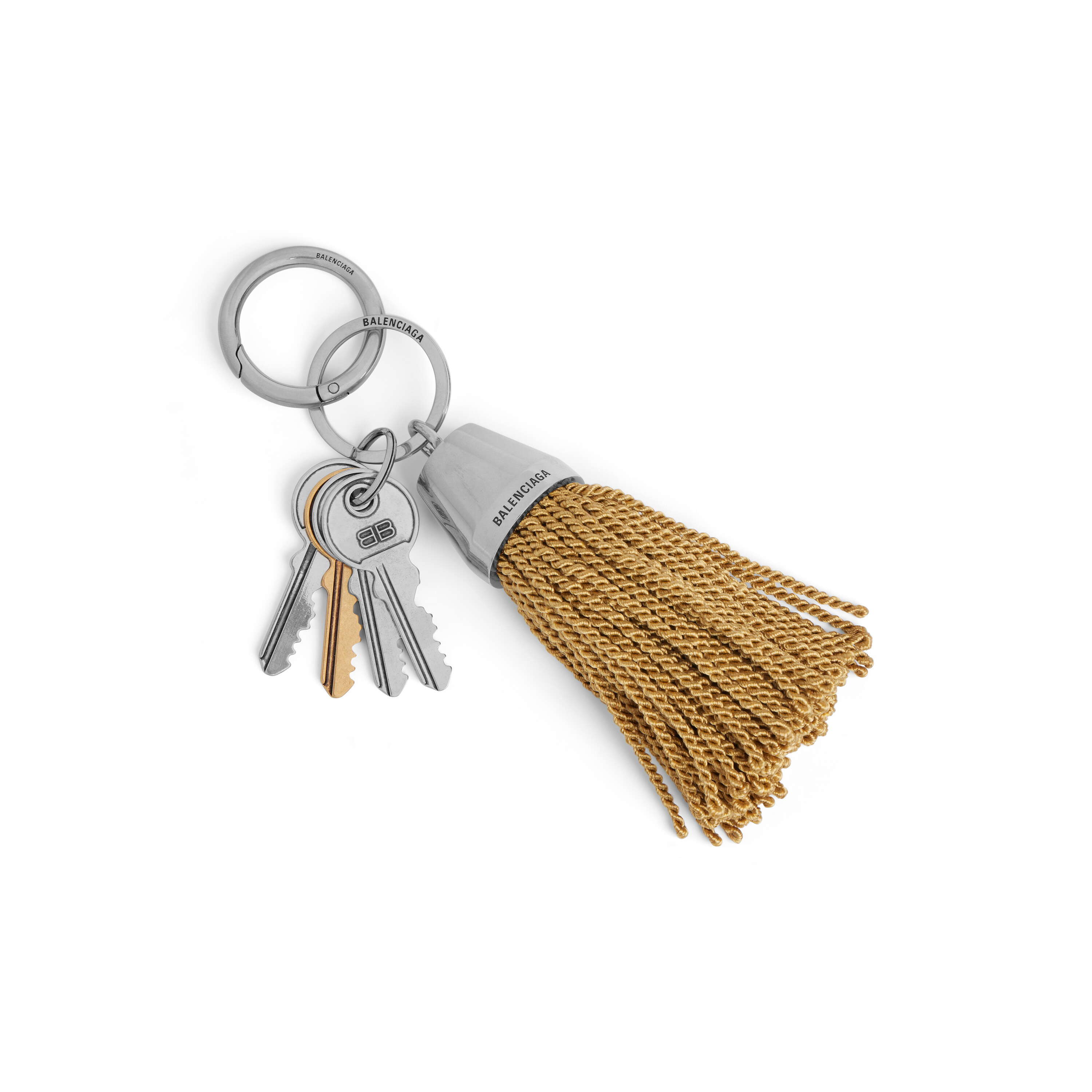 BALENCIAGA Charm/keychain Pompom キーリング ポンポン Charm/keychain Pompom in Mustard | Balenciaga US