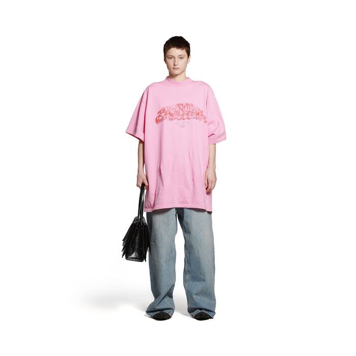 BALENCIAGA ロングスリーブ Tシャツ オーバーサイズ ピンク-
