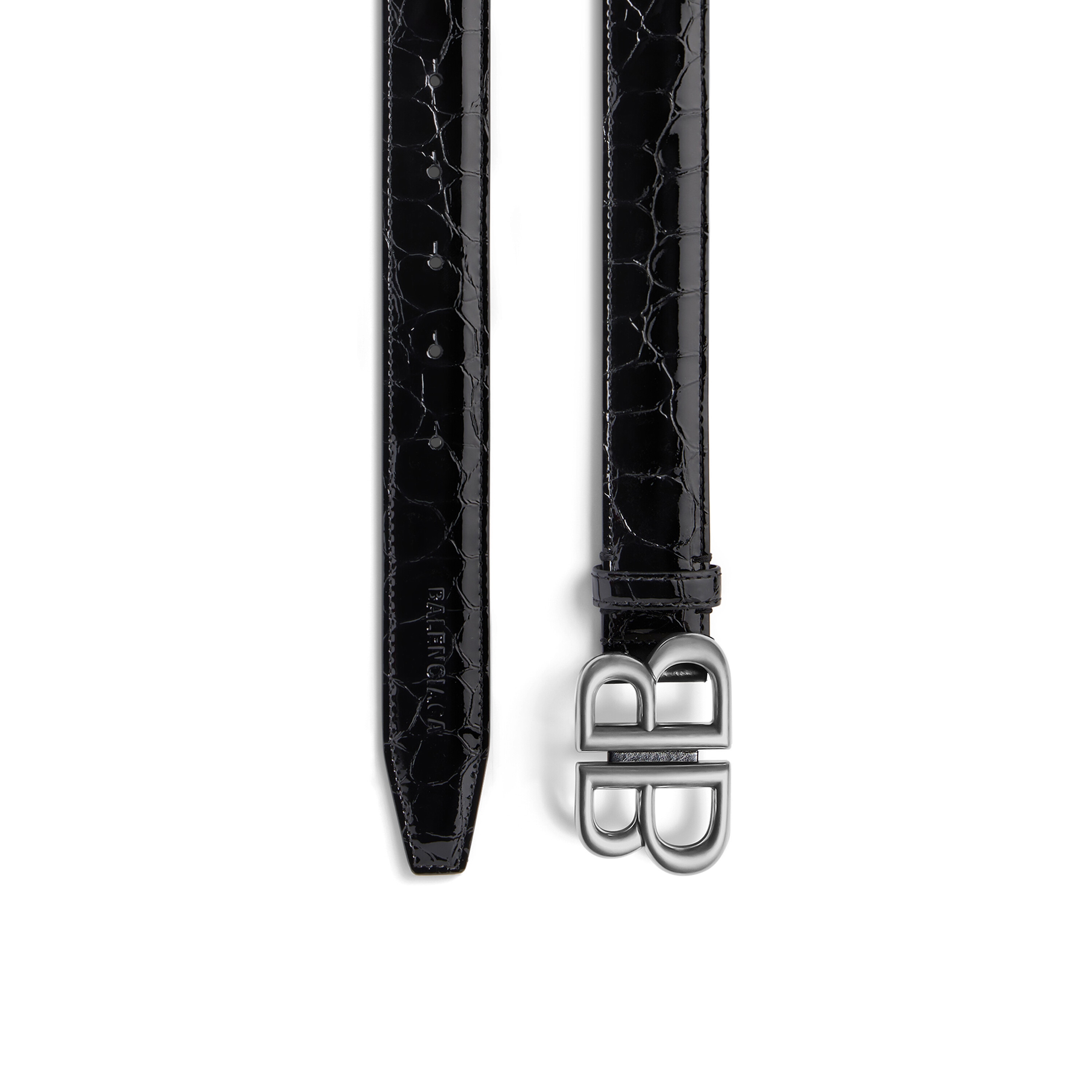 Women's Monaco Belt Crocodile Embossed in Black
