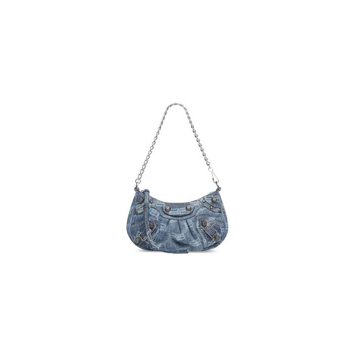 FWRD Renew Balenciaga Small Hourglass Top Handle Bag in Denim Blue