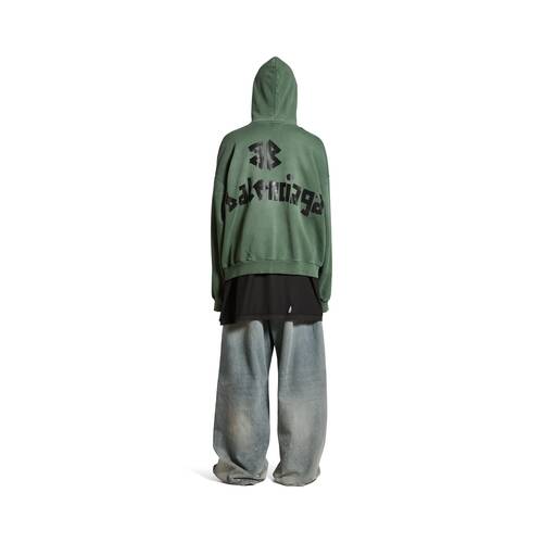 new tape type ripped pocket hoodie large fit