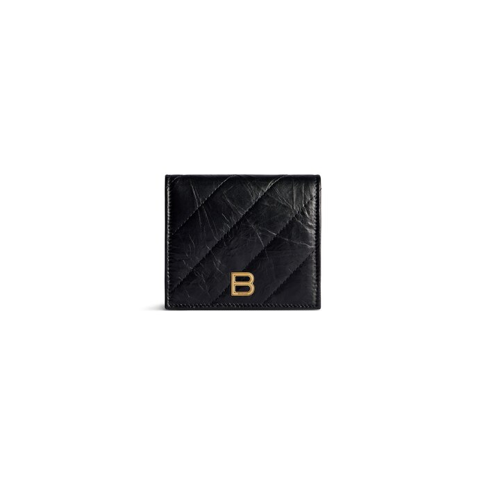 Balenciaga Signature Flap Coin And Card Holder Bb Monogram Coated Canvas -  Black