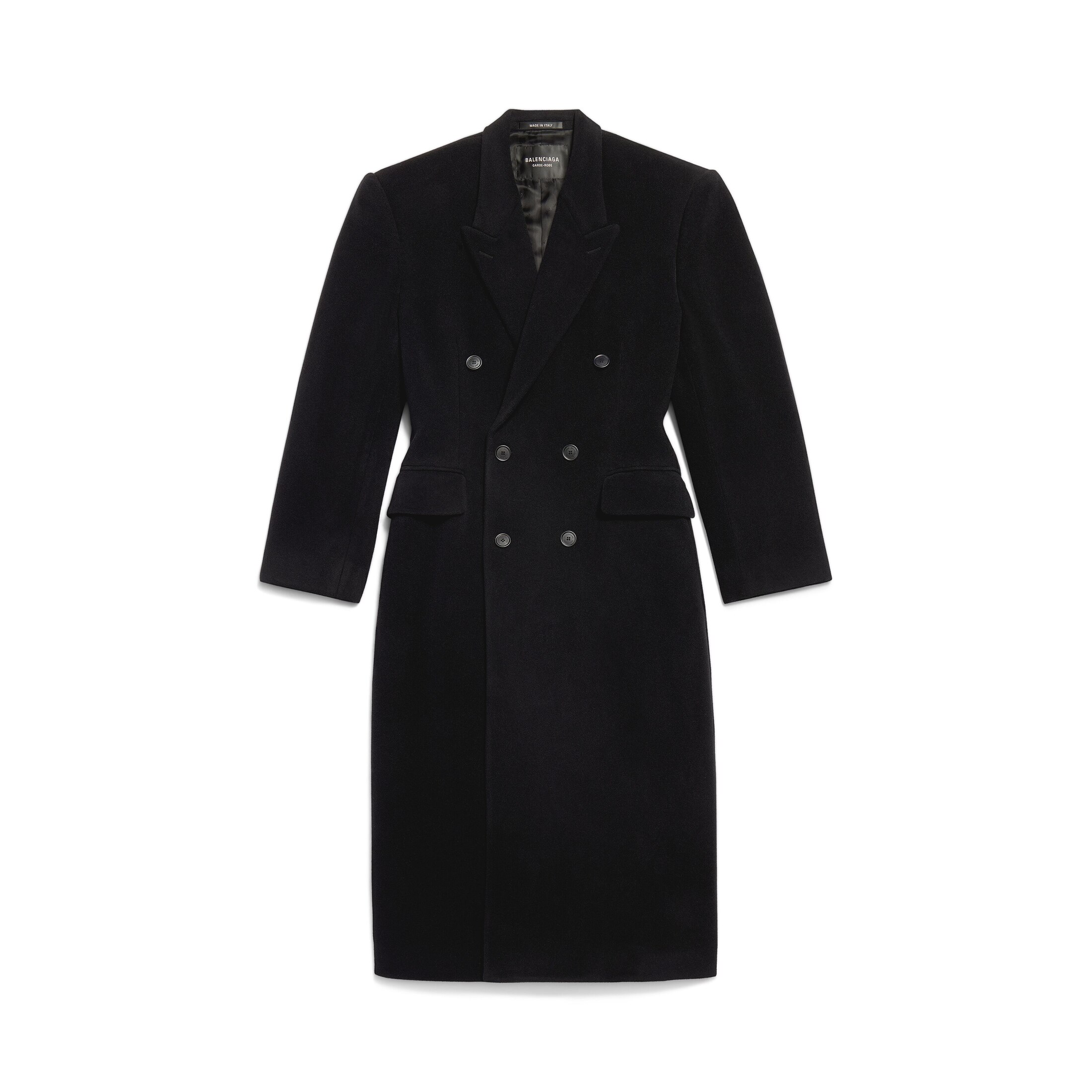 Balenciaga Cinched Coat - Black - Woman - 40 - Cashmere, Wool & Polyamide