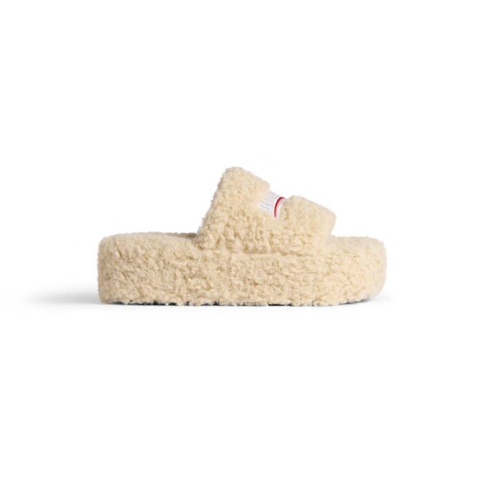 furry platform sandal