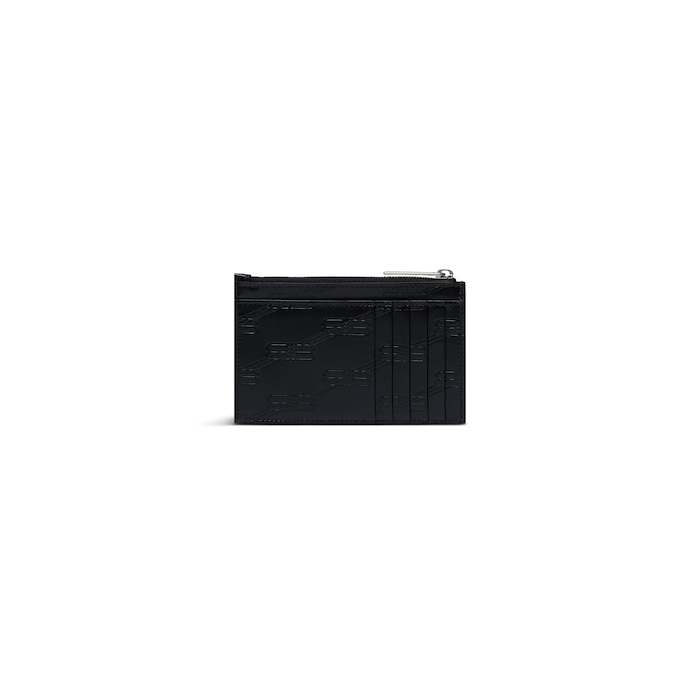 embossed monogram long coin and card holder box