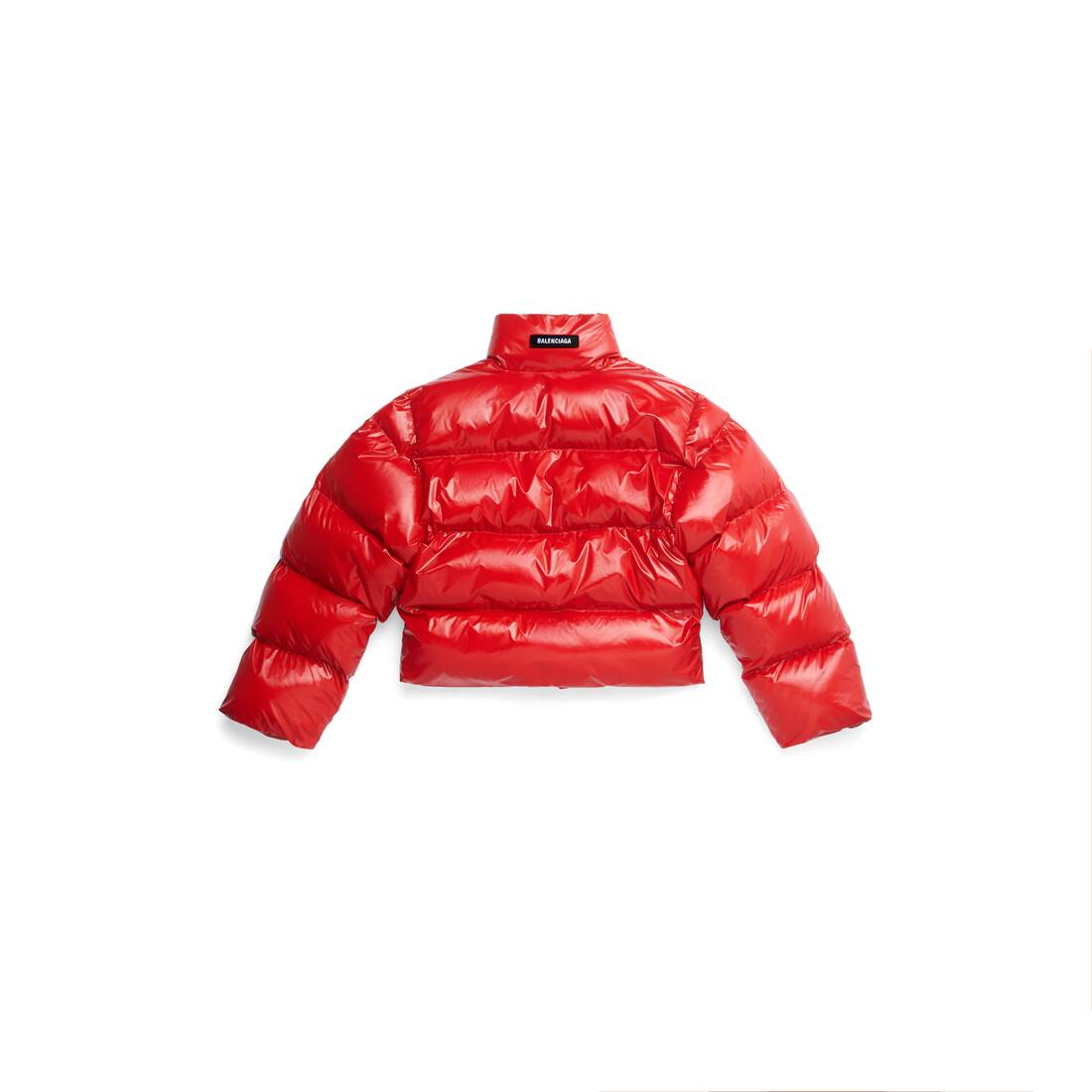 Balenciaga Logo Detail Hooded Nylon Down Jacket In Red  ModeSens