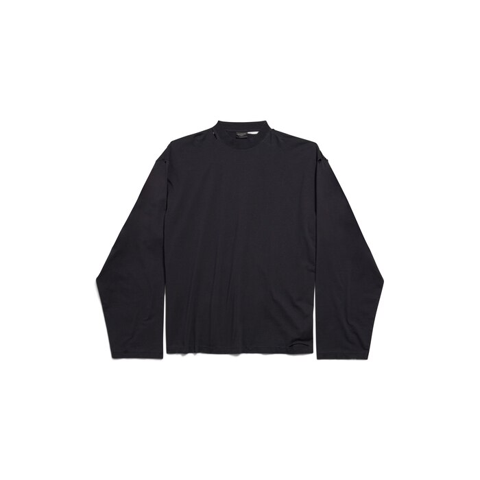 security tape oversized long sleeve t-shirt