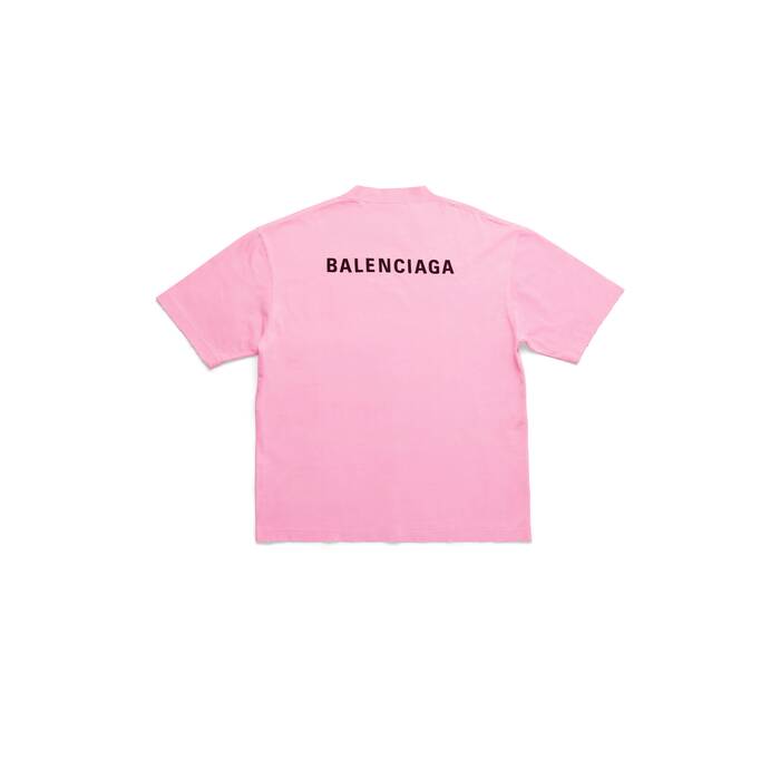 Womens Balenciaga Back Tshirt Medium Fit in Fluo Pink  Balenciaga US