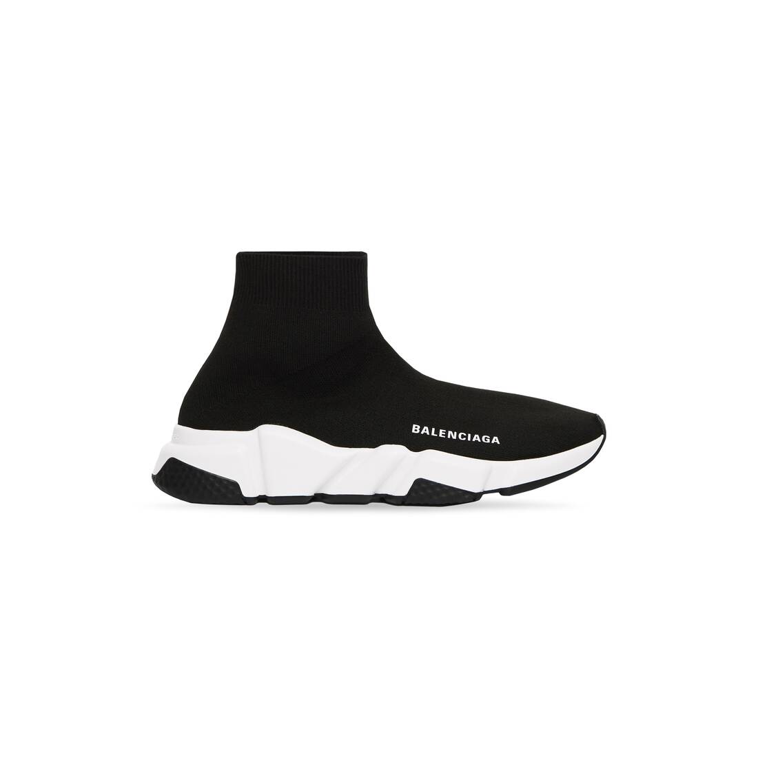 Men's Speed Recycled Knit Sneaker in Black/white