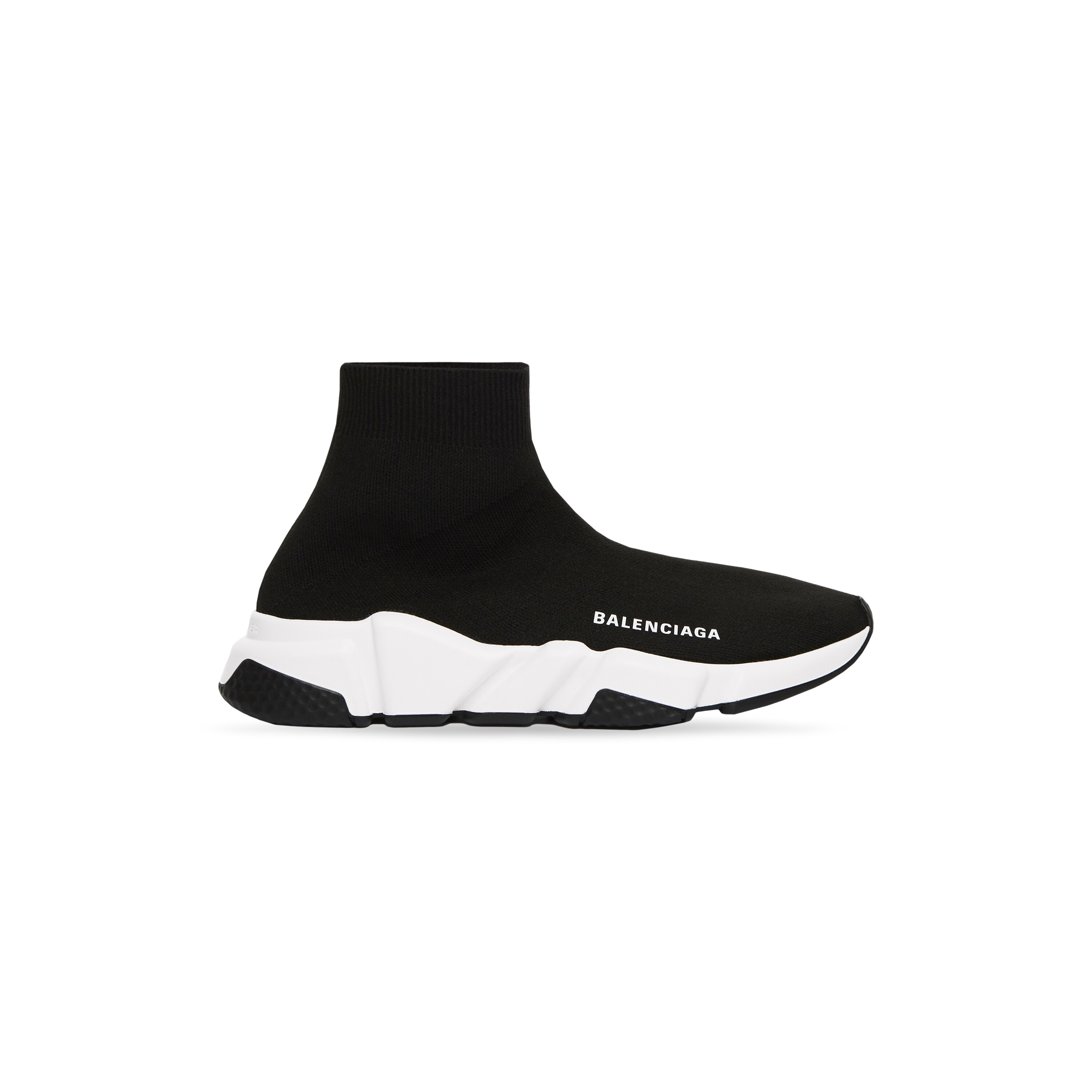 Men's Speed Recycled Knit Sneaker in Black/white | Balenciaga US