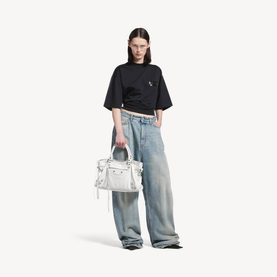 발렌시아가 옵틱 화이트 레 시티 미디엄 백 7977862AA9S9104