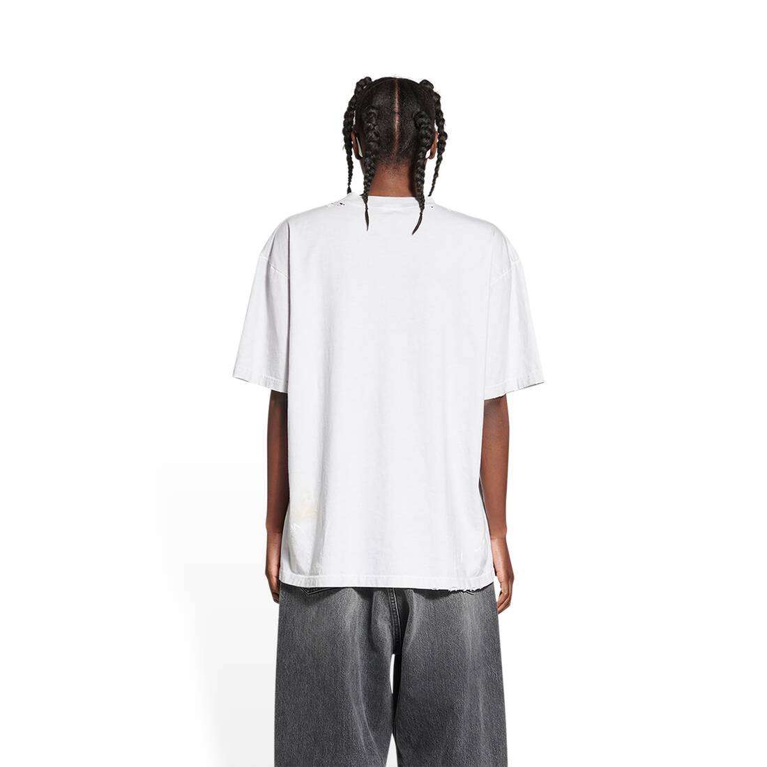 Women's 90/10 T-shirt Large Fit in Off White | Balenciaga United States EN - Image 5