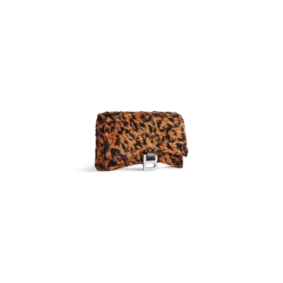 Balenciaga Leopard Print Smooth Leather Hourglass Xs Top Handle Bag