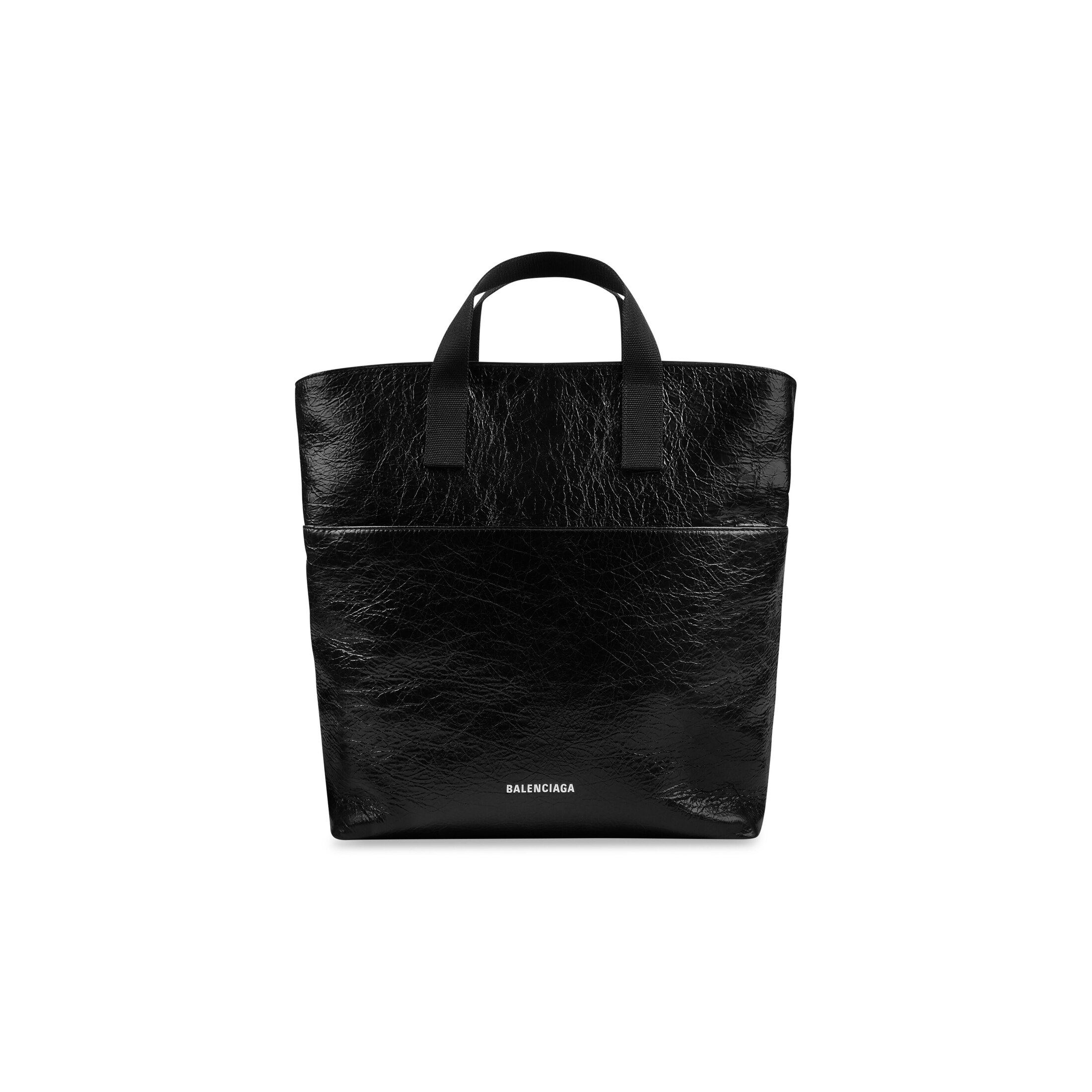 Balenciaga Explorer Tote Bag With Strap - Black - Man - Lambskin, Nylon, Polyester