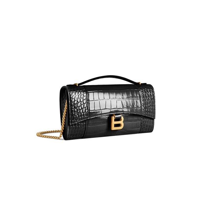 hourglass pochette with chain