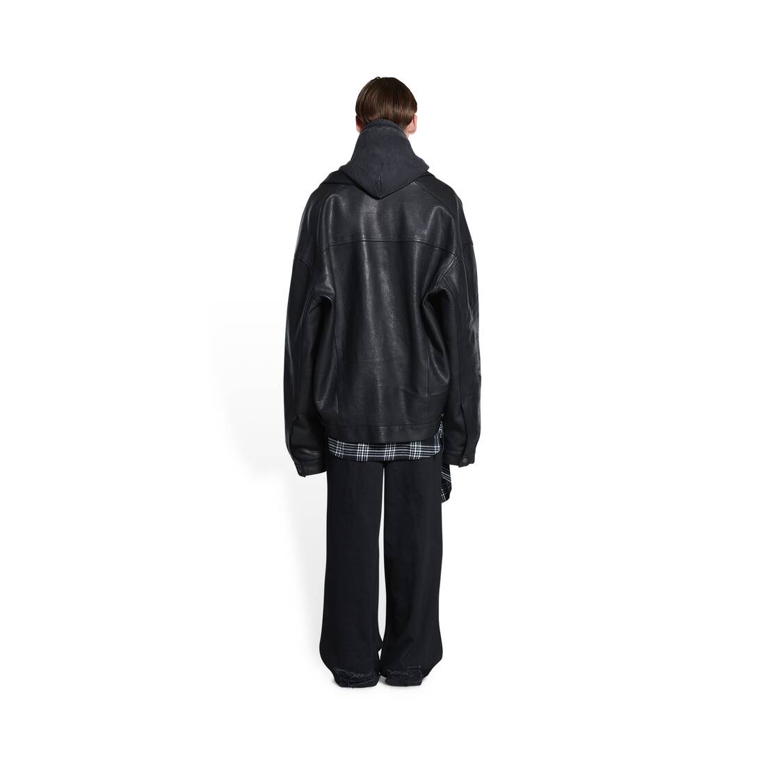 Mens Oversized Biker Jacket in Black  Balenciaga US