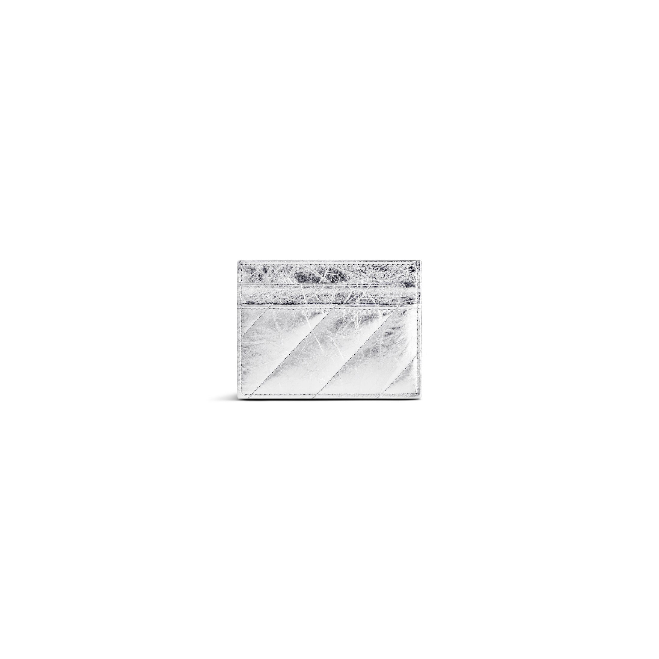 crush card holder metallized quilted