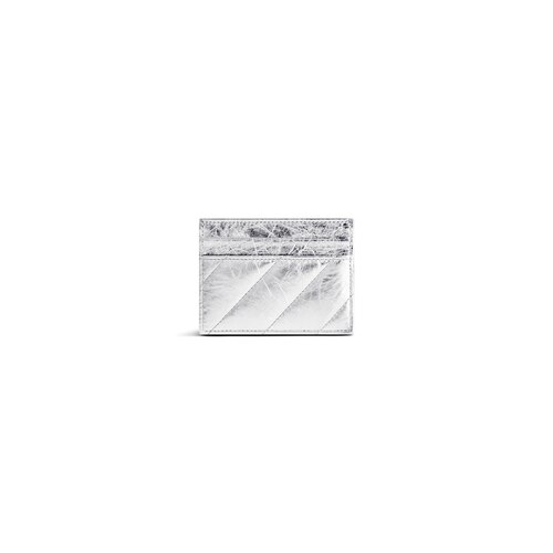 crush card holder metallized quilted 