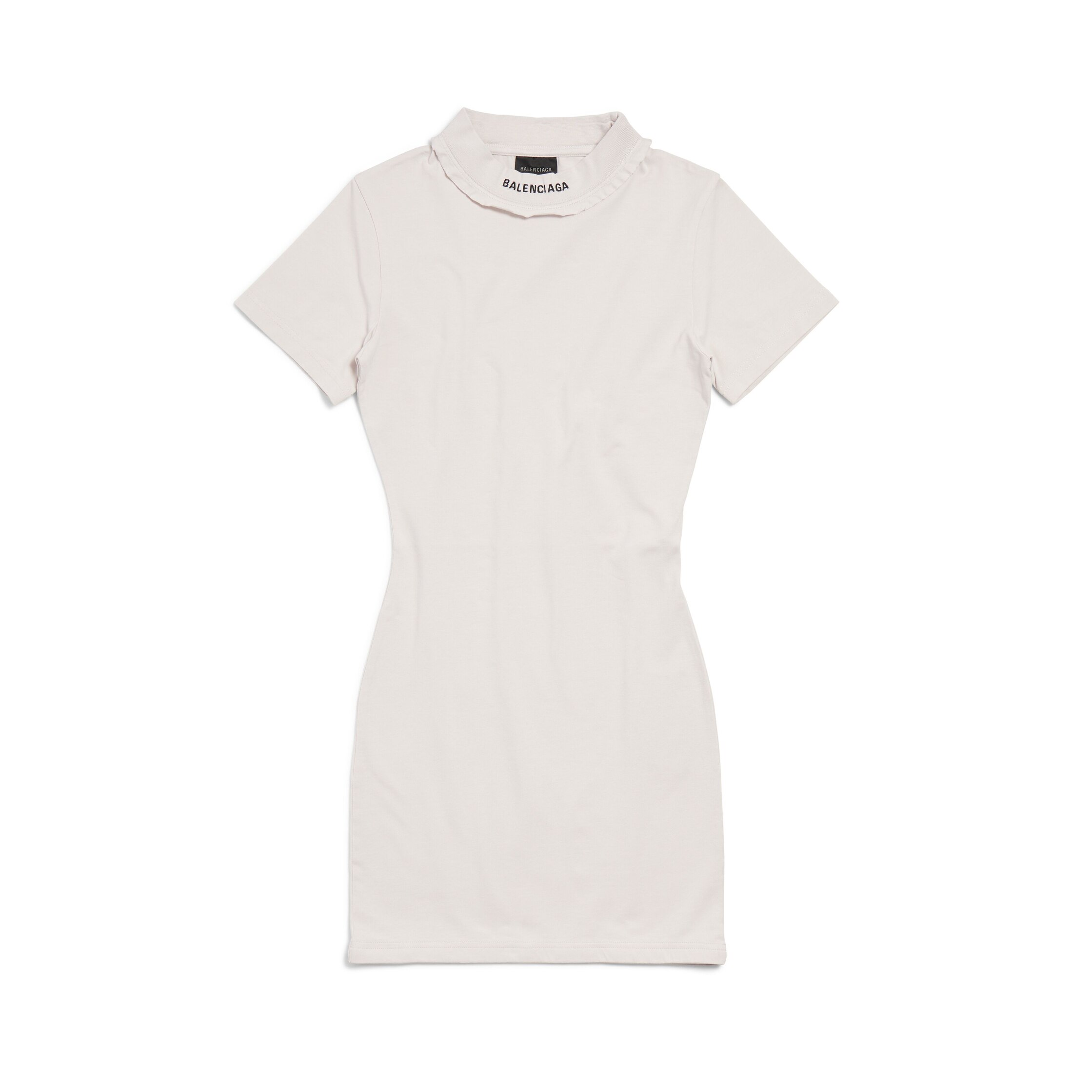 Balenciaga T-Shirt Mini Dress - White - Woman - L - Cotton & Elastane