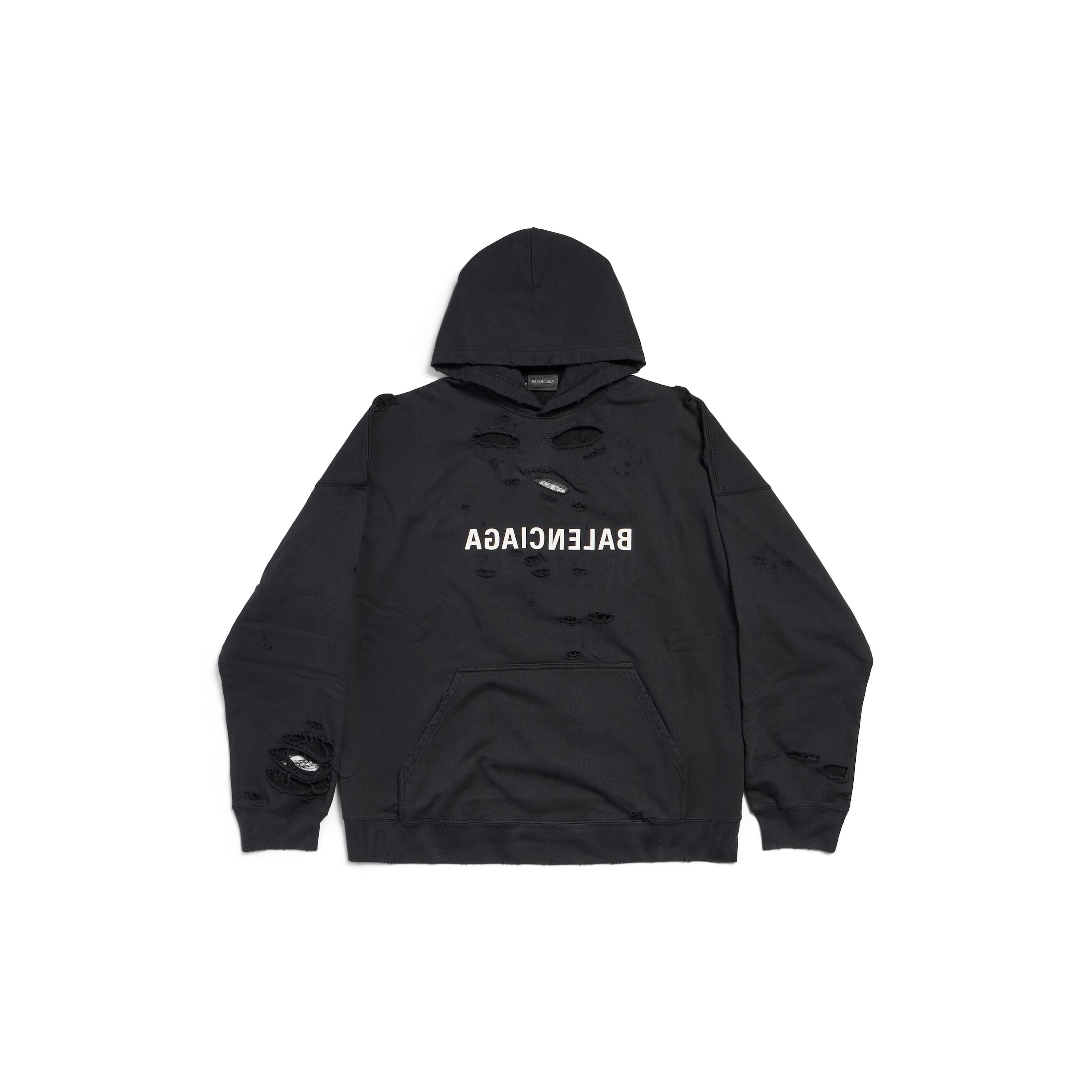 Mirror Balenciaga Hoodie Wide Fit - Schwarz - Unisex - 1 - Baumwolle