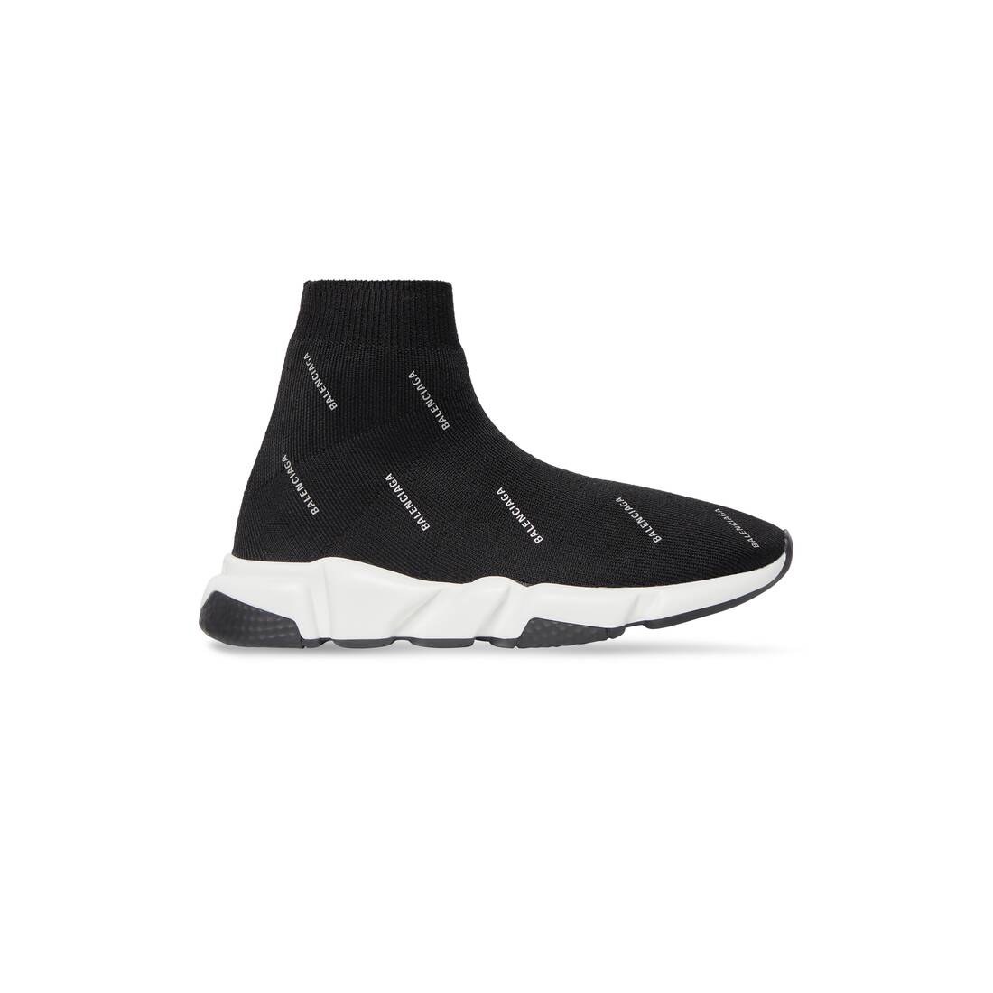 Kids - Speed Recycled Knit Sneaker Reflective Allover Logo in Black