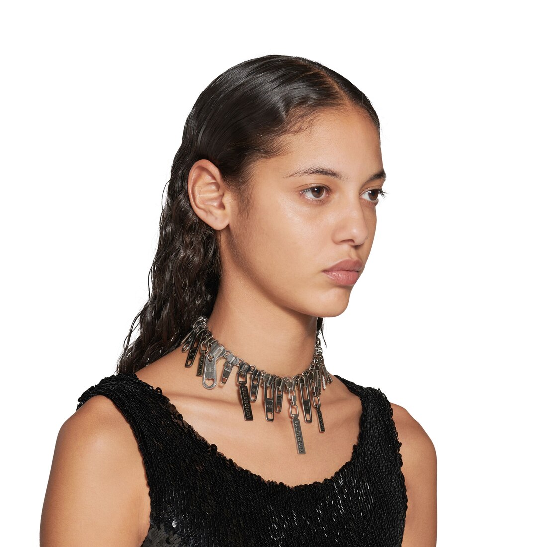 Silver Gabine Chain-Link Choker Necklace - CHARLES & KEITH CA