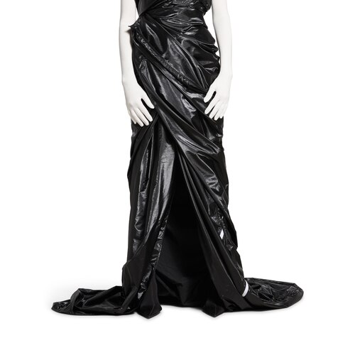 asymmetric bustier gown