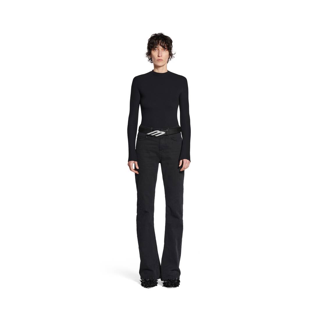 Balenciaga: Black Printed Trousers | SSENSE