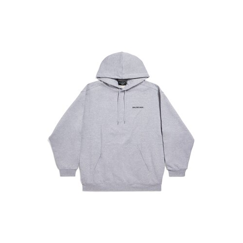 Men S Logo Medium Fit Hoodie In Grey Black Balenciaga Us Men S Logo Medium Fit Hoodie In Grey Black Balenciaga Us