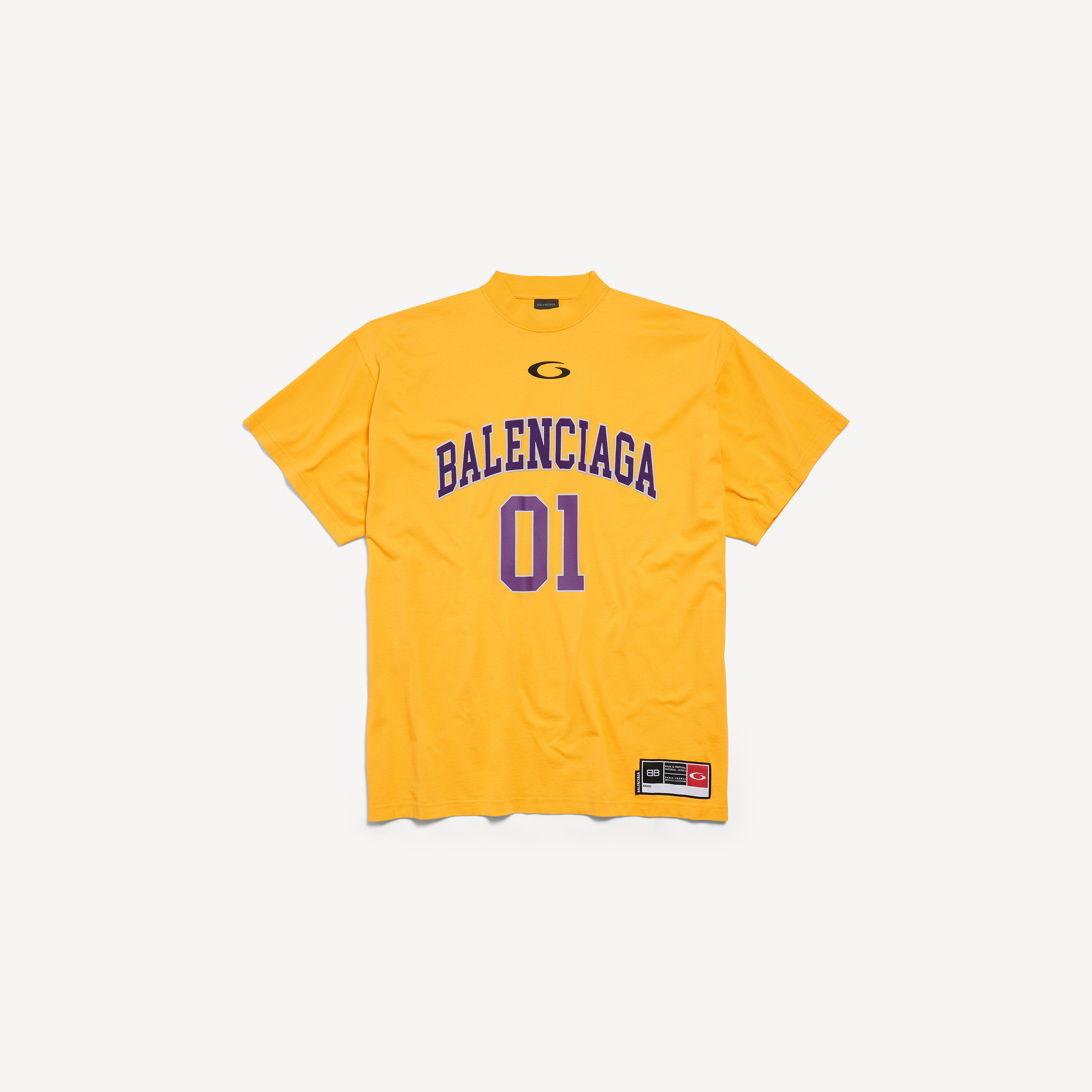 Men's Basketball Oversized T-shirt in Deep Purple/yellow