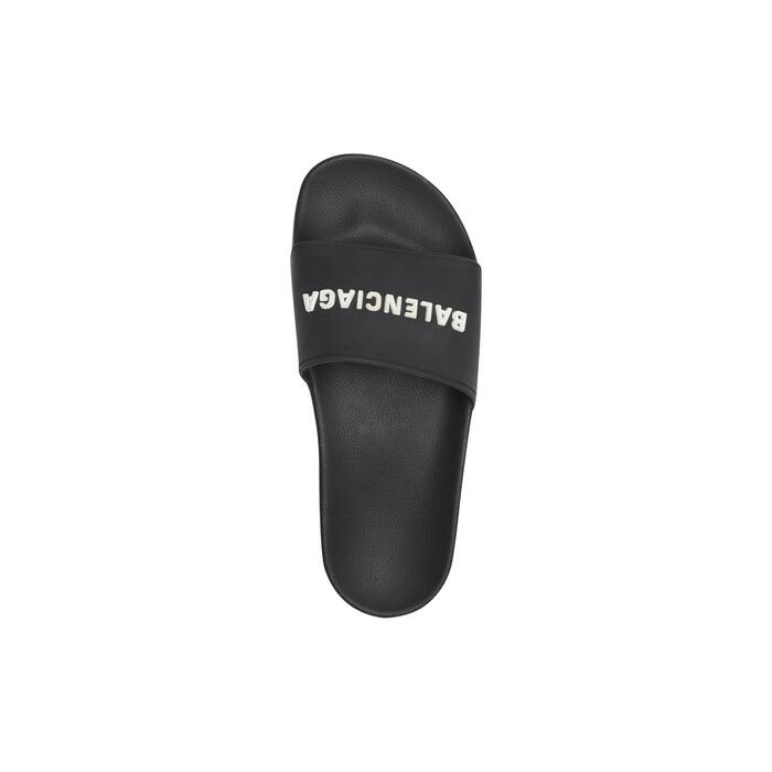 Women's Pool Slide Sandal in Black/white Balenciaga US