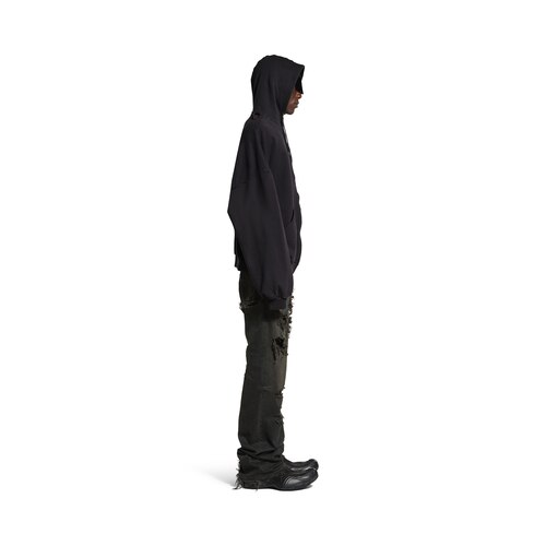 security tape logo hoodie大号拉链连帽卫衣