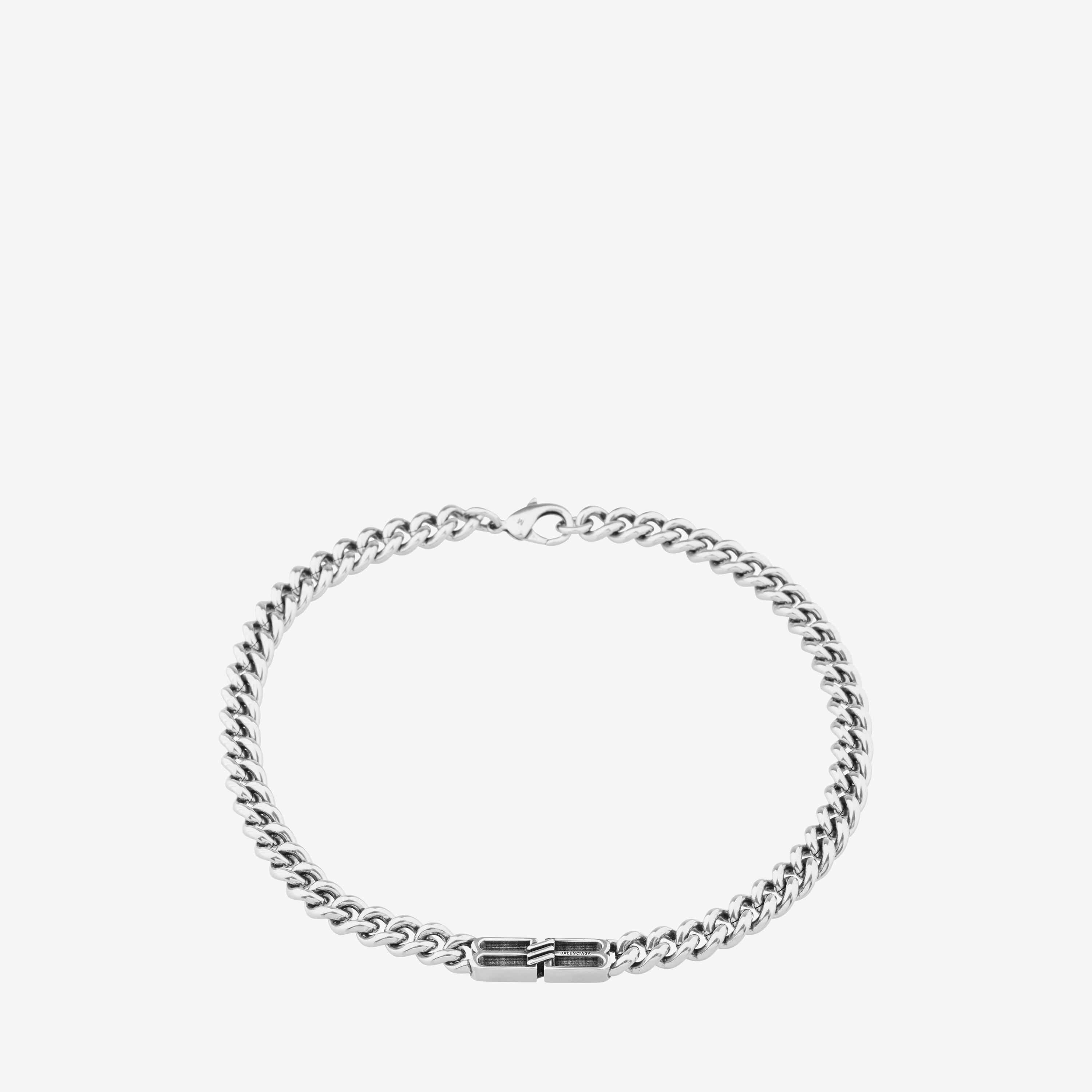 Bb Icon Gourmette Necklace in Antique Silver