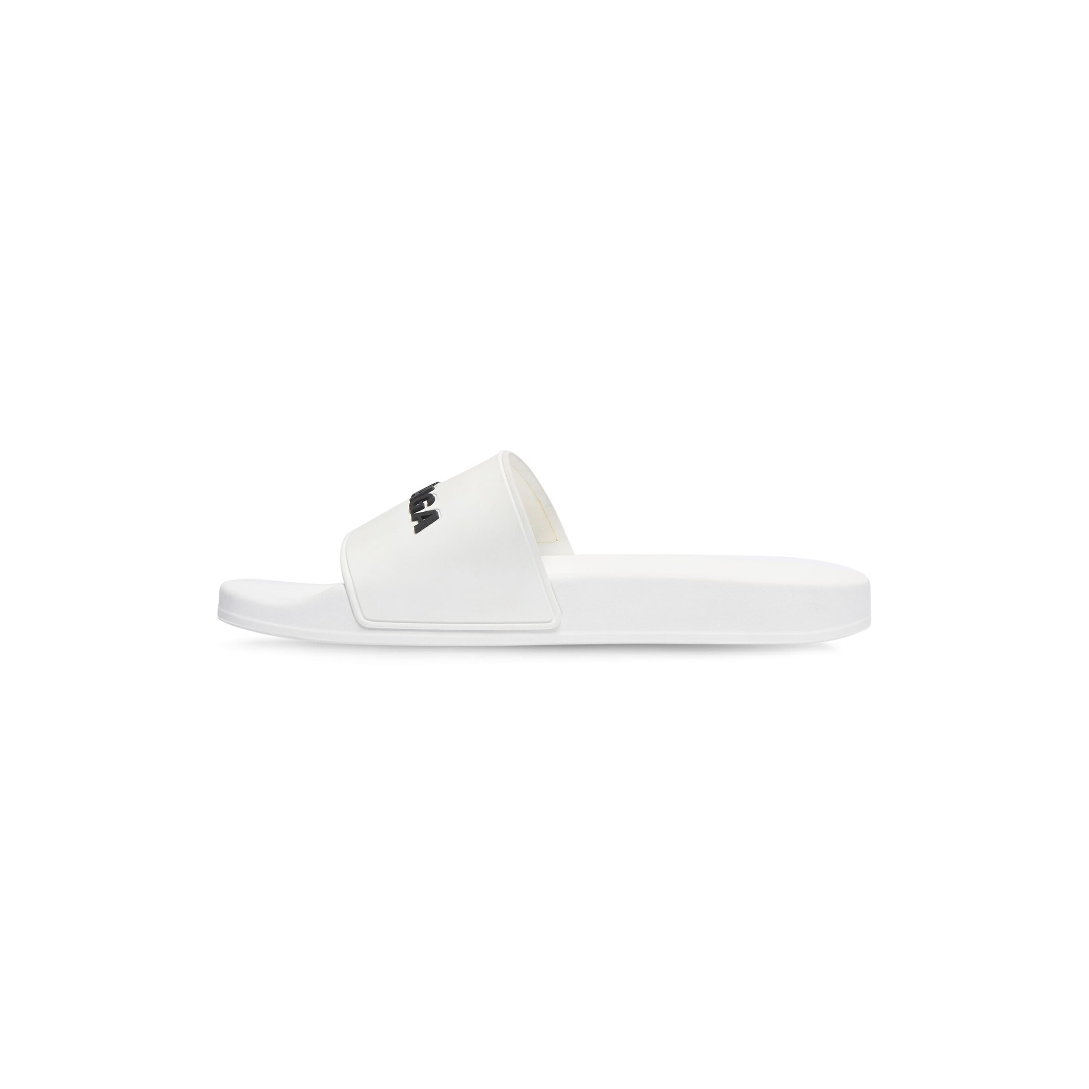 Women's Pool Slide Sandal in White Black Balenciaga US