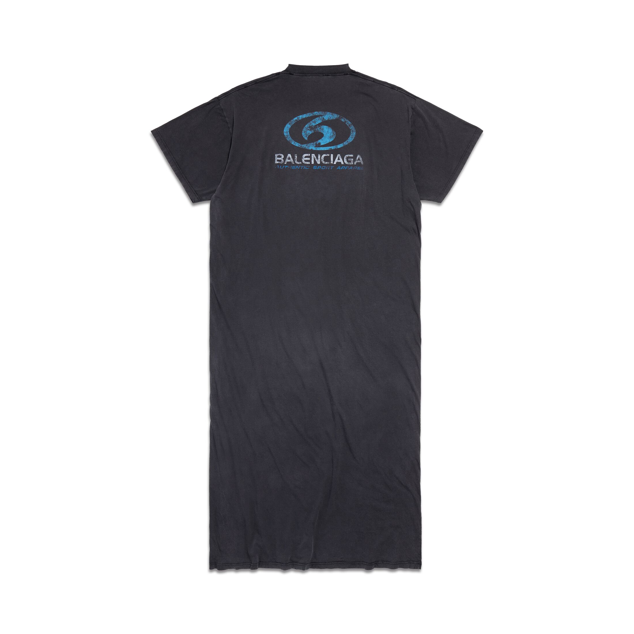 Women's Surfer Maxi T-shirt Dress in Black/blue | Balenciaga US