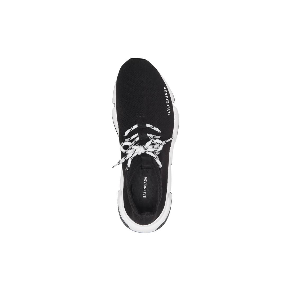 Men's Speed Lace-up Sneaker in Black/white | Balenciaga US