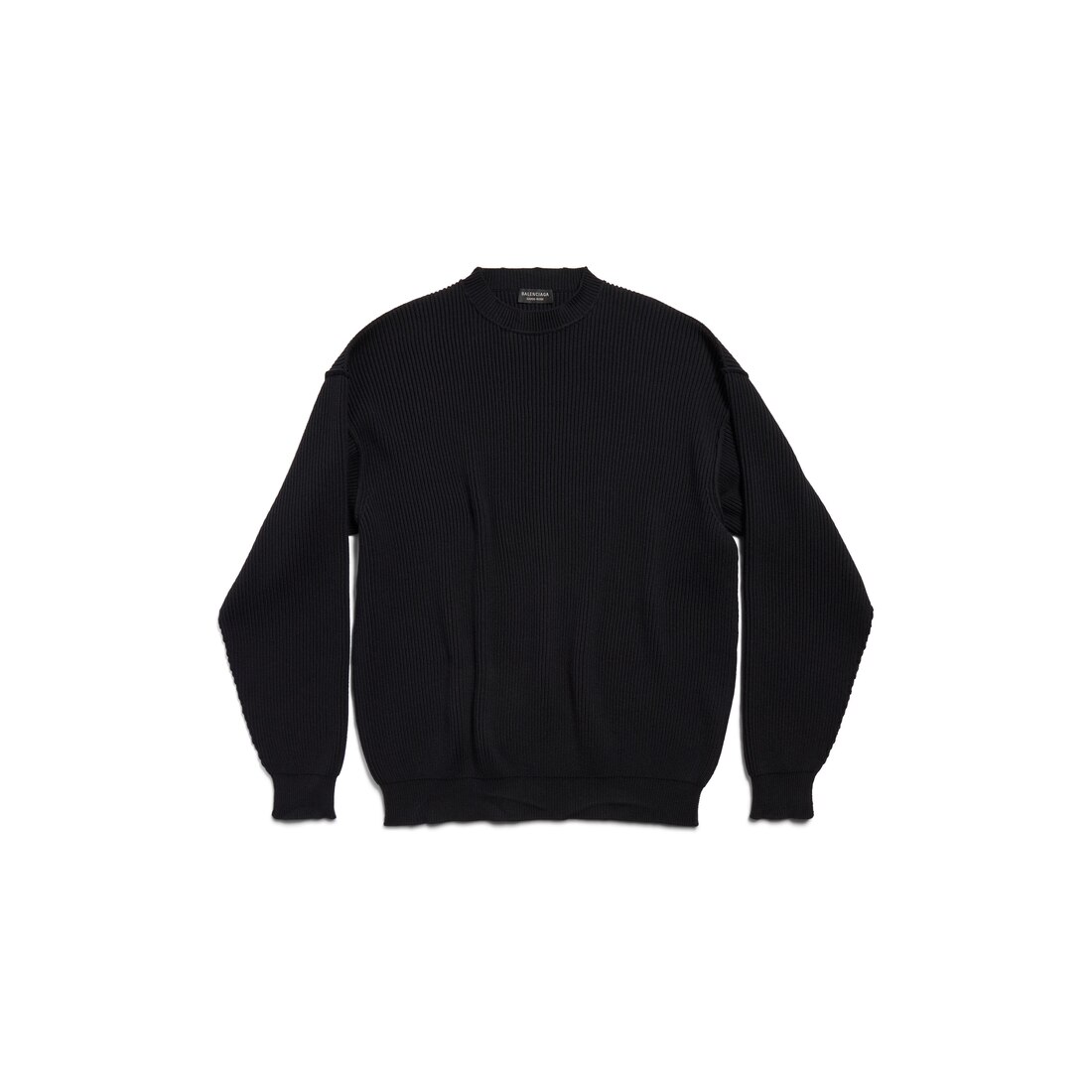 Balenciaga Stretched Crewneck Sweater Black Man S Cotton