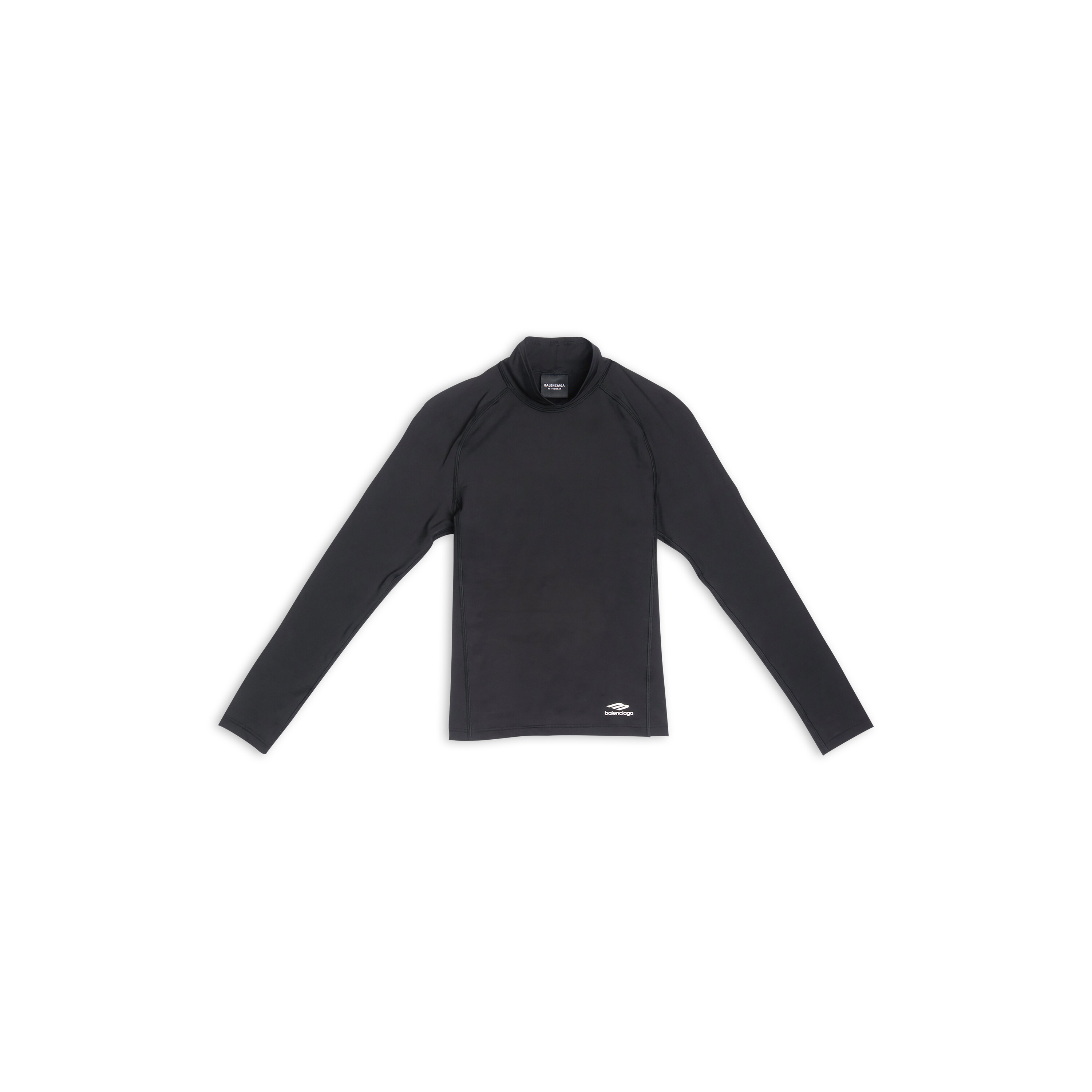 Men's 3b Sports Icon Athletic Turtleneck Long Sleeve Top in Black 