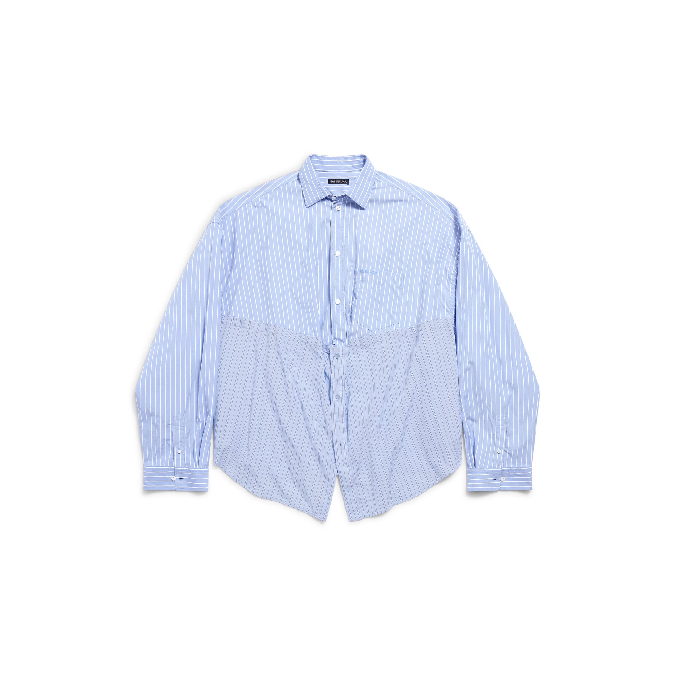 Balenciaga Cut Up Shirt Oversized - Blue - Woman - 12 - Cotton