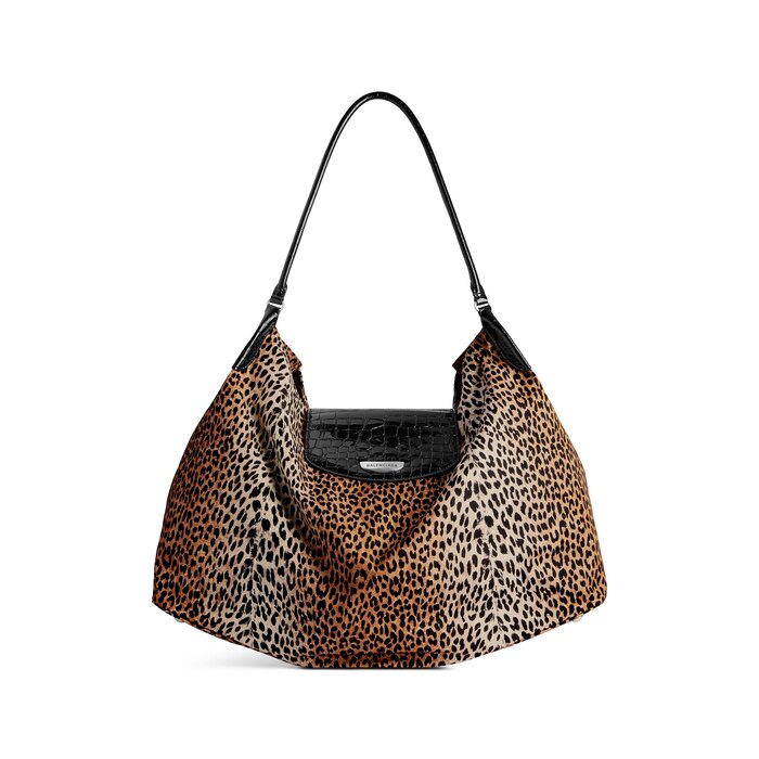 genève large hobo bag leopard print