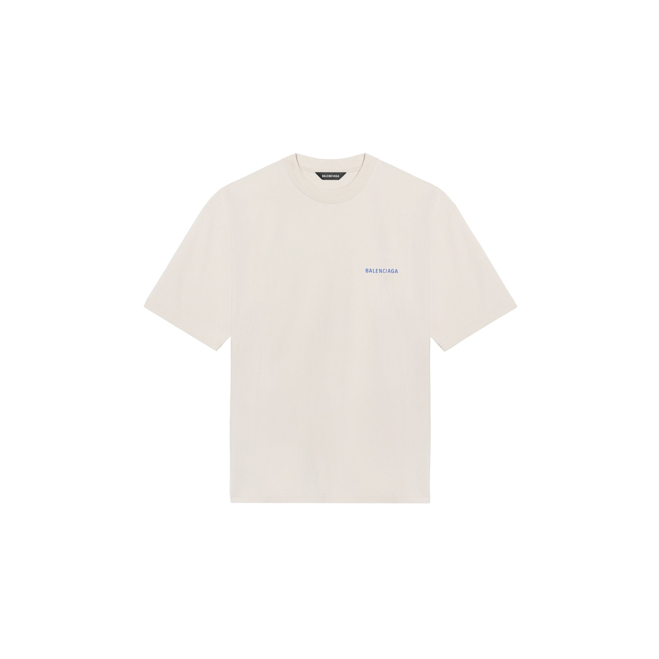 Balenciaga T-shirt Logo Medium Fit - Crema - Uomo - XL - Cotone