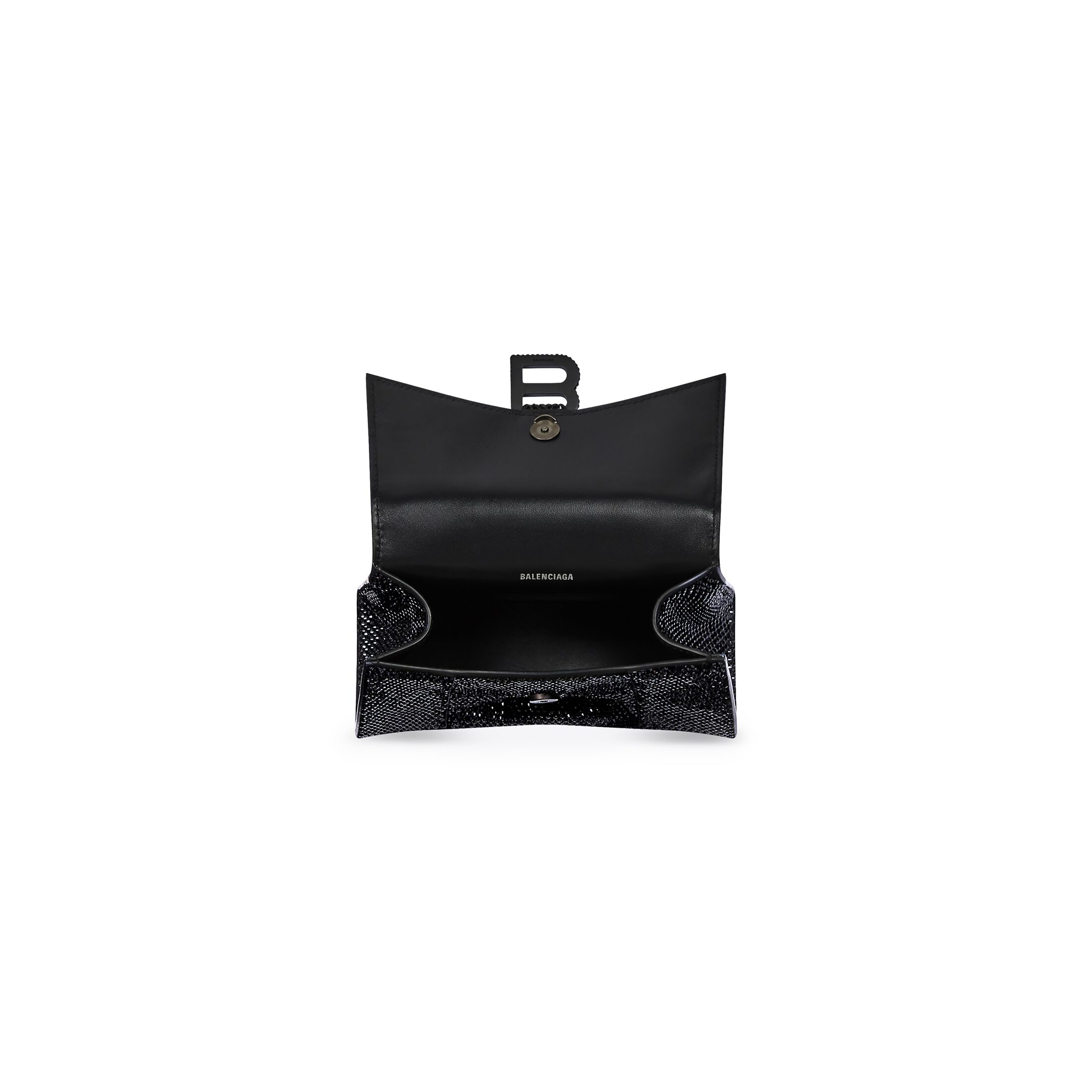 Women's Hourglass Xs Handbag With Rhinestones in Black Balenciaga US