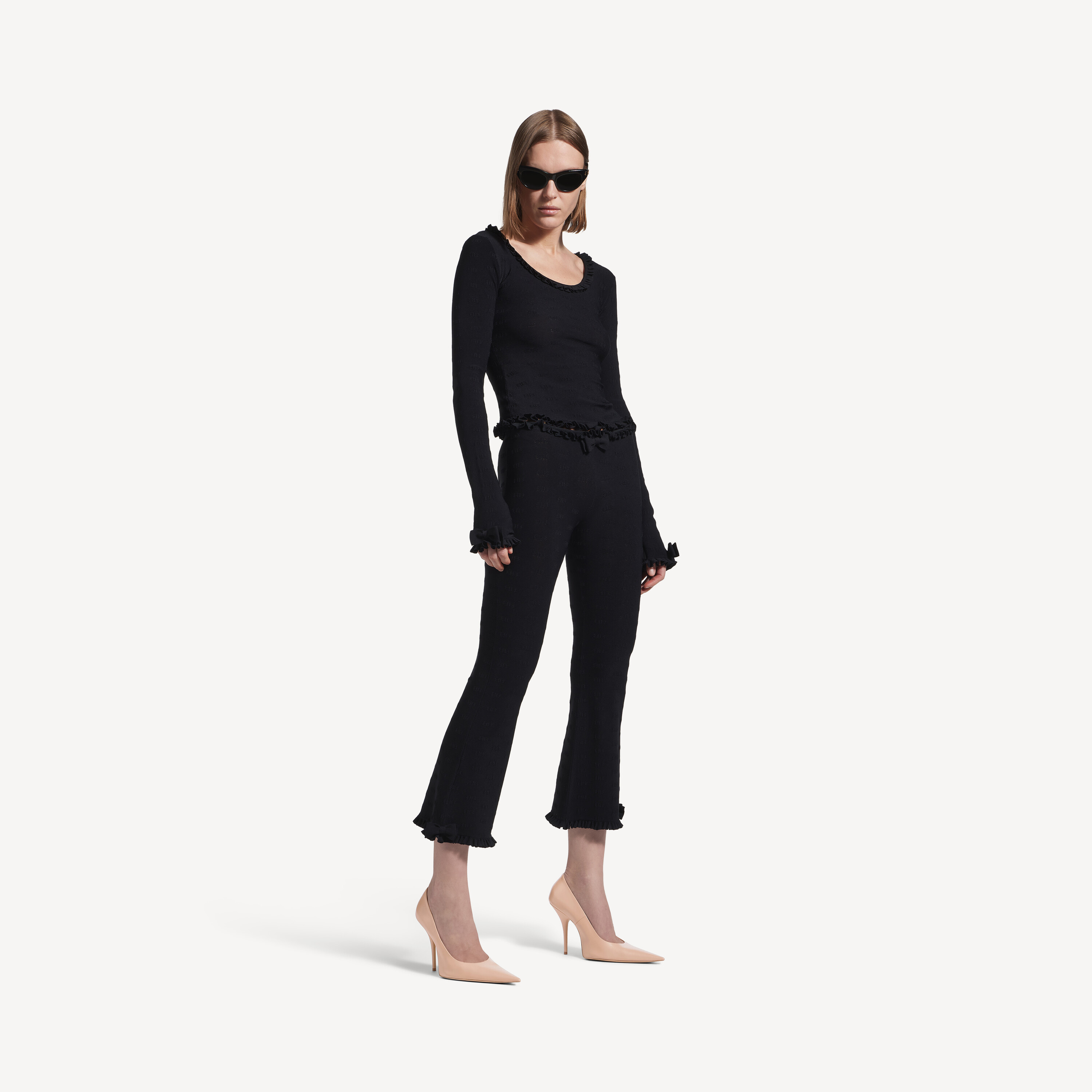 Women's Flared Capri Pants in Black | Balenciaga US